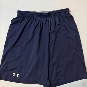 Under Armour Men's Shorts Size L Navy HeatGear Loose Fit Athletic Gym Workout